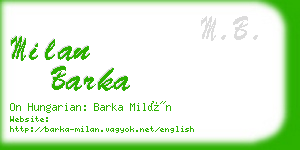 milan barka business card